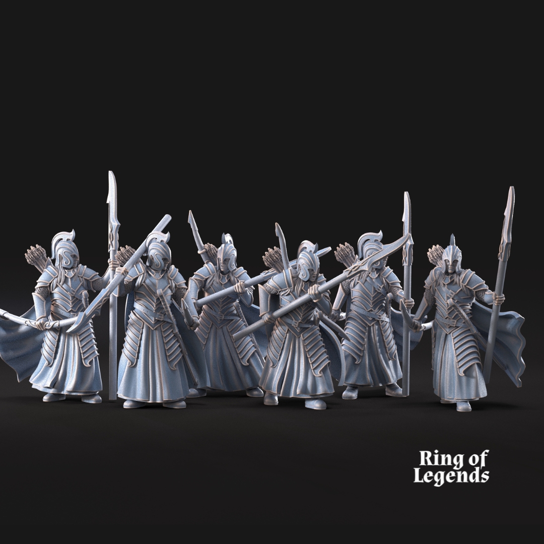 6x Warriors with Bow and Spear | Bloody Elves | Ring of Legends